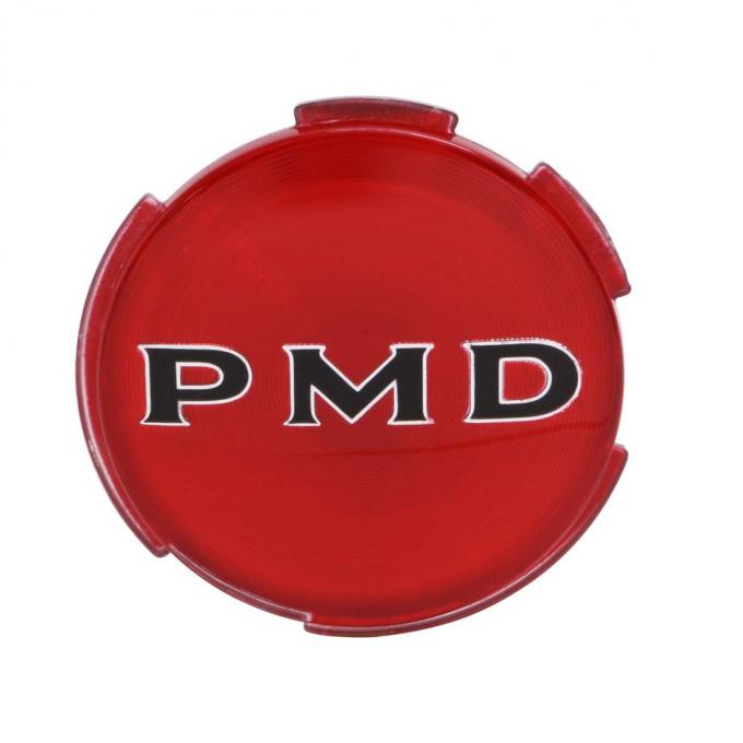 Trim Parts Pontiac Wheel Cover 2-3/4&rdquo; Diameter W/Red Background "PMD" Emblem, Each 8203