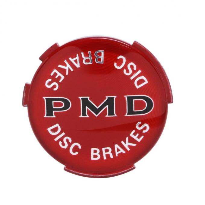 Trim Parts Pontiac Wheel Cover 2-7/16&rdquo; Diameter Red Background "Disk Brakes" Emblem, Each 8205