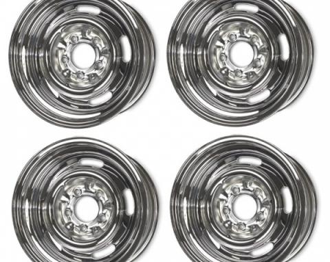 Camaro Rally Wheel Set, Chrome 15 x 7, 1967-1969