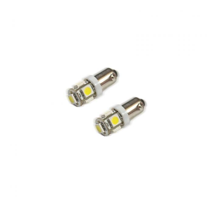 Oracle Lighting BA9S 5 LED 3 Chip Bayonet Bulbs, White, Pair 4904-001
