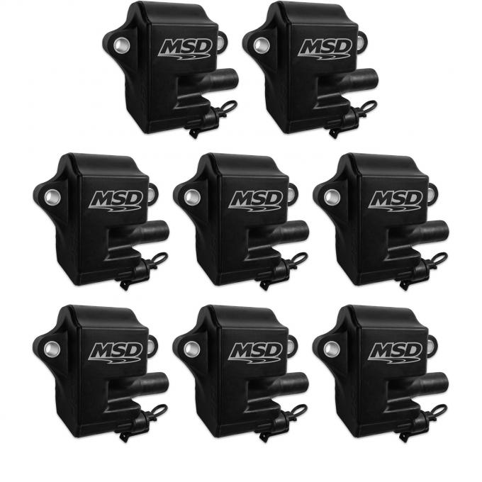 MSD Ignition Coil, Pro Power Series, GM LS1/LS6 Engines, Black, 8-Pack 828583