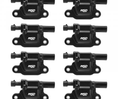 MSD Ignition Coil, GM LS Blaster Series, LS2/LS3/LS4/LS7/LS9 Engines, Black, 8-Pack 826583