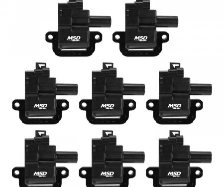 MSD Ignition Coil, GM LS Blaster Series, LS1/LS6 Engines, Black, 8-Pack 826283