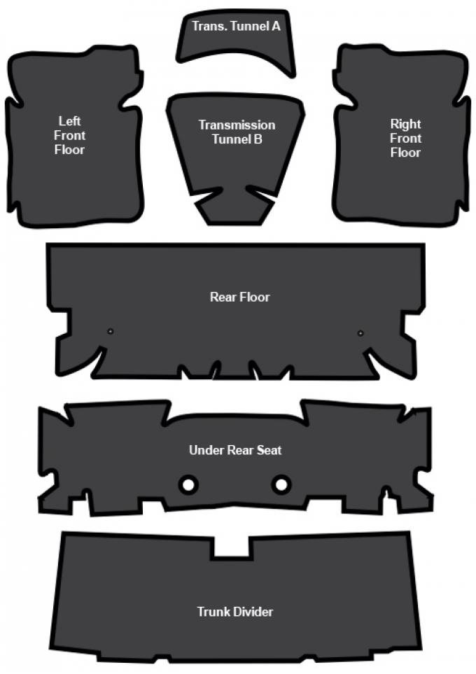 ACC 1970-1981 Pontiac Firebird Sound Deadener 7pc EVA