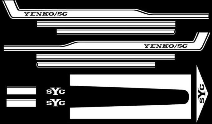AMD Stripe Set, "SYC YENKO"- White, 69 Camaro K-SK310