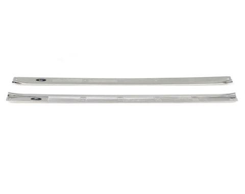 AMD Door Sill Plates, with Fisher Logo, Pair- 73-81 Camaro T-6733