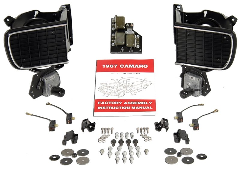 Classic Headquarters Headlamp System Kit, Complete Kits for LH and RH