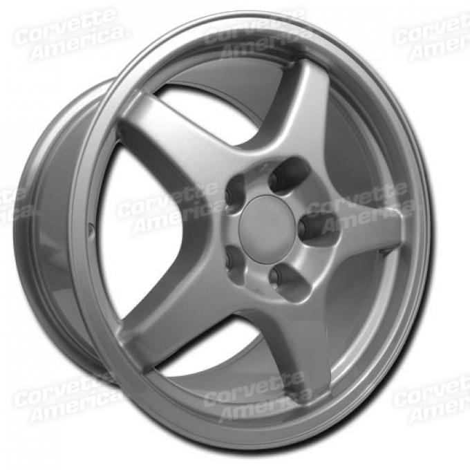 Corvette Aluminum Wheel, 17"x 9.5" x 56mm, 5-Spoke, 1988-2004