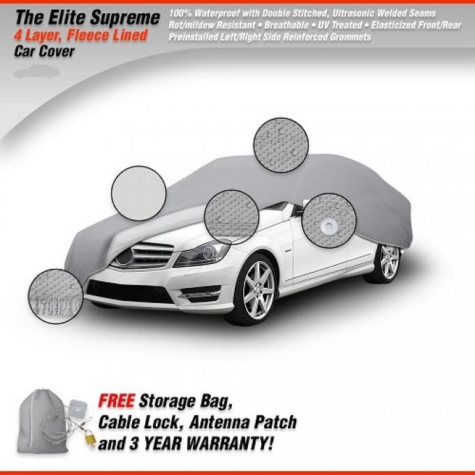 Elite Supreme™ Fleece Lined Car Cover, Gray (Size 6), fits Cars up to 228" or 19'