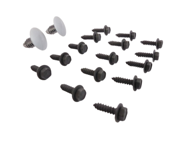 Redline Restomotive® 1974-1977 Chevrolet Camaro Rear Bumper Filler Panel Hardware Set