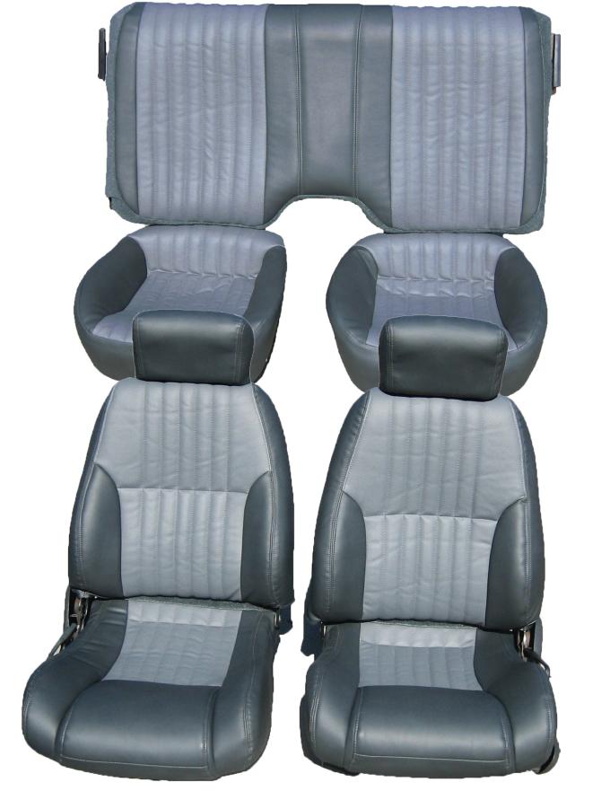 Acme Auto Front and Rear Seat Upholstery with Solid Rear Back Rest U410