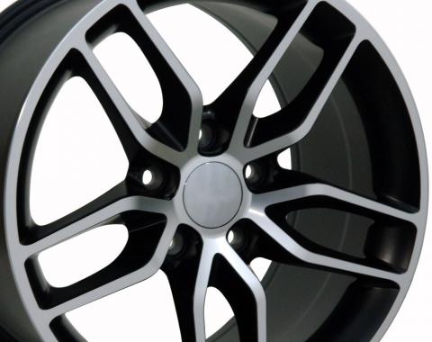 Matte Black Machined Face Wheel fits Corvette (Stingray style) 17x9.5