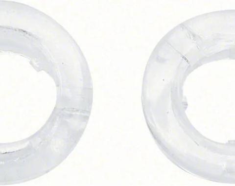 AMD Door Lock Knob Ferrules, Clear Plastic, Pair, 67 Camaro Firebird Chevelle El Camino K-K587