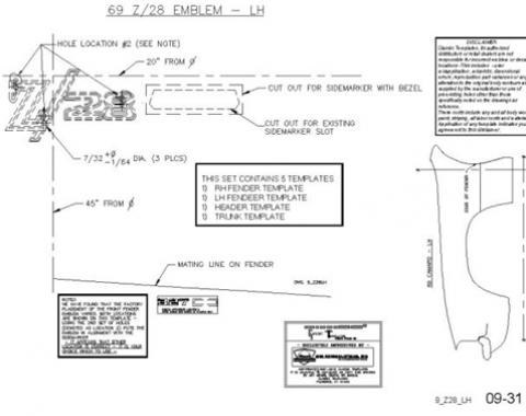 Classic Headquarters Z-28 Emblem Template Kit W-722