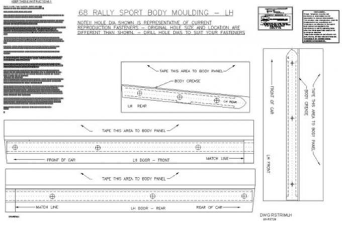 Classic Headquarters Rallysport Lower Body Chrome Template Kit W-711