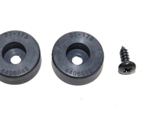 Classic Headquarters Bucket Seat Back Rubber Stopper OE, Pair with Screws W-387A