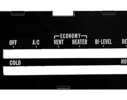 Classic Headquarters Camaro Heater Control Lens with Ac, with Backing Paper R-422