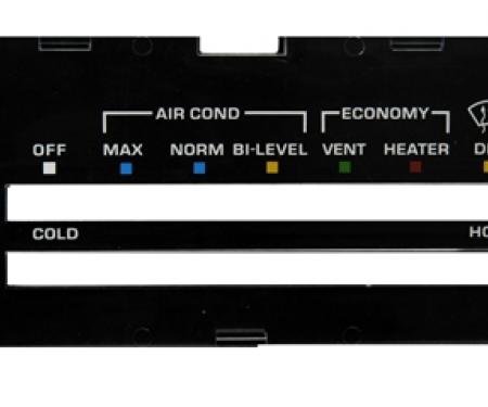 Classic Headquarters Camaro Heater Control Lens with Ac, with Backing Paper R-424