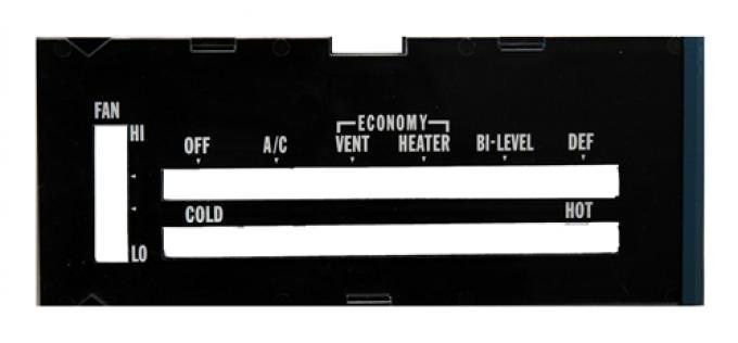 Classic Headquarters Camaro Heater Control Lens with Ac, with Backing Paper R-422