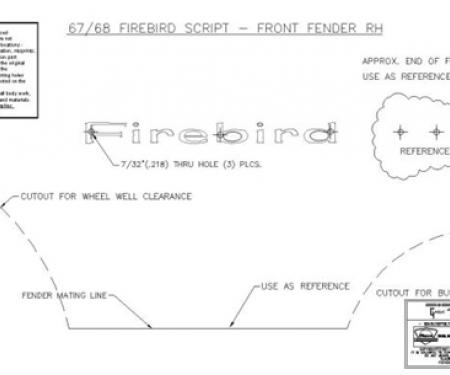 Classic Headquarters Firebird Front Fender Script W-828