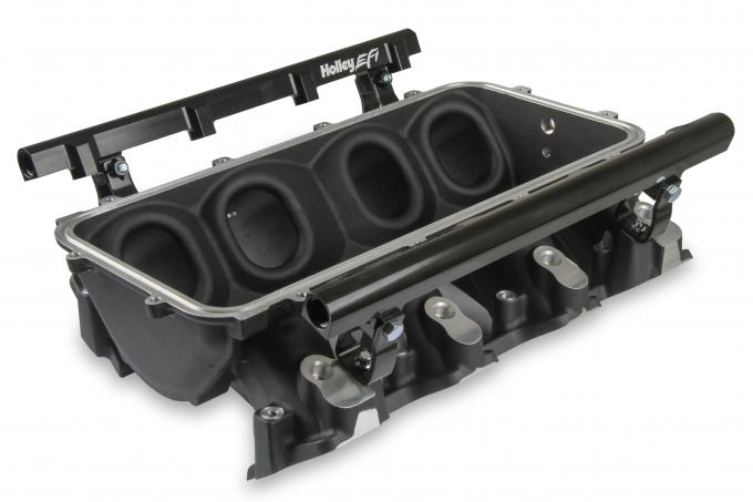 Holley EFI Holley Lo-Ram Manifold Base and Fuel Rails Single Fuel Injector GM LS3/L93 300-670BK
