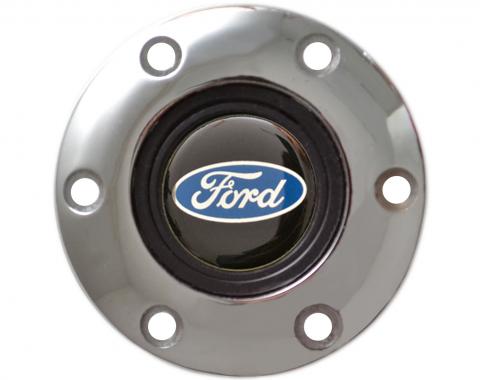 Volante S6 Series Horn Button Kit, Ford Blue Oval, Chrome