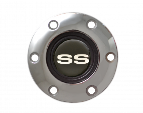 Volante S6 Series Horn Button Kit, Silver Super Sport, Chrome