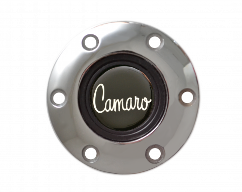 Volante S6 Series Horn Button Kit, Camaro Script, Chrome
