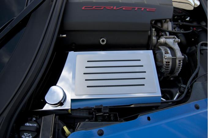 2014-2019 Corvette Z06/Z51/C7  Stingray - Fuse Box Cover Polished w/Ribbed Slots - Choose Color 053037