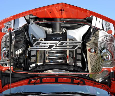2010-2020 Camaro - "SS" Hood Emblem ONLY - Brushed Stainless Steel, Choose Color Inlay 103018