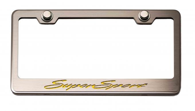 Camaro License Plate Frame with "SuperSport" Lettering - Stainless Steel, Choose Color 102096