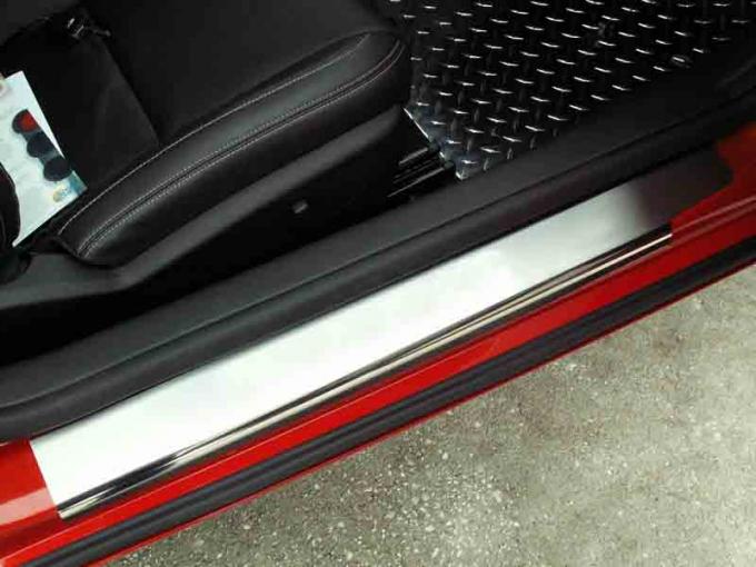 American Car Craft Doorsills Polished Satin Plain Style 2pc 102055