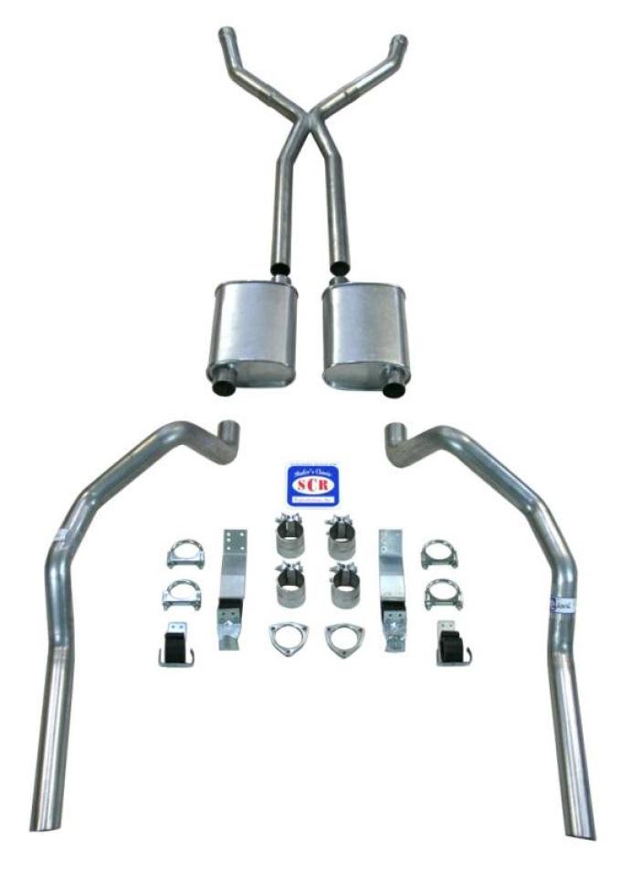 Shafers Classic Reproductions 1967-1969 Camaro "X Style" 2-1/2" Exhaust System with Big Block with Long Style Headers, Stainless steel 23020S