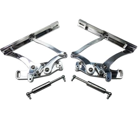 Camaro Billet Aluminum Hood Hinges, Machined Finish, 1967-1969