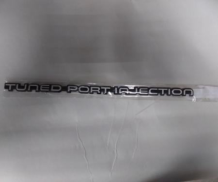 Camaro Silver "5.7 Tuned Port Injection" Rear Panel Emblem, 1987-1992 - NEW