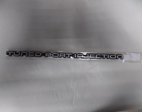 Camaro Silver "5.7 Tuned Port Injection" Rear Panel Emblem, 1987-1992 - NEW