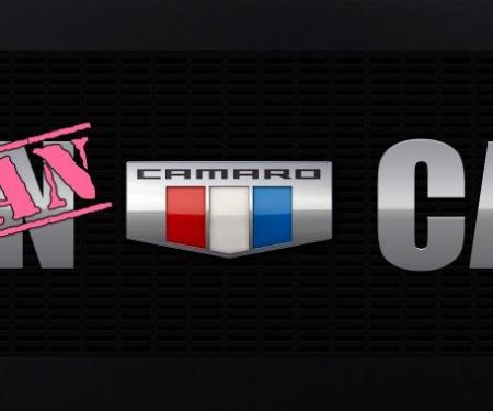 Camaro Six Badge Framed Woman Cave