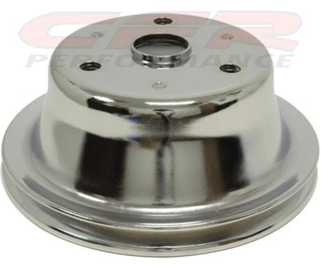 CFR Performance 1969-85 Chevy Small Block Chrome Steel Crankshaft Pulley - Long (1 Groove) HZ-9606