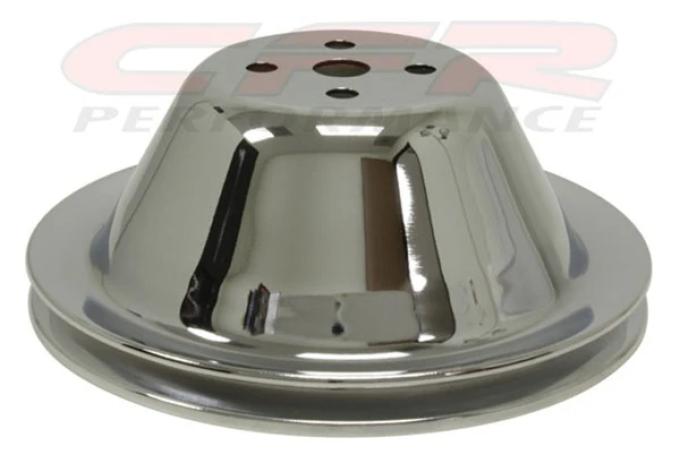 CFR Performance 1955-68 Chevy Small Block Chrome Steel Water Pump Pulley - Short (1 Groove) HZ-9600