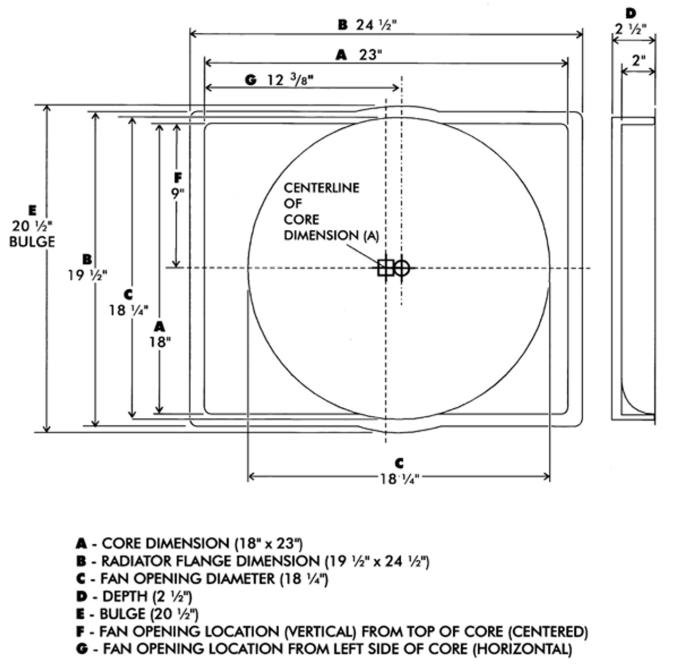Vintage Air 1969 Camaro Universal Shroud For Electric Fan 37269-VCF