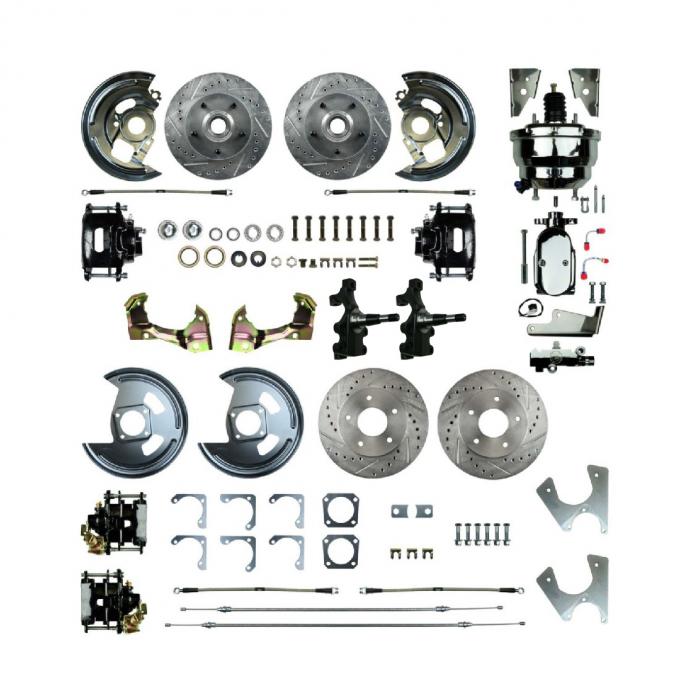 Right Stuff 1967-74 GM A/F/X-Body, Staggered, 4- Wheel Power 2" Drop Disc Brake Conversion AFXDC45DSX