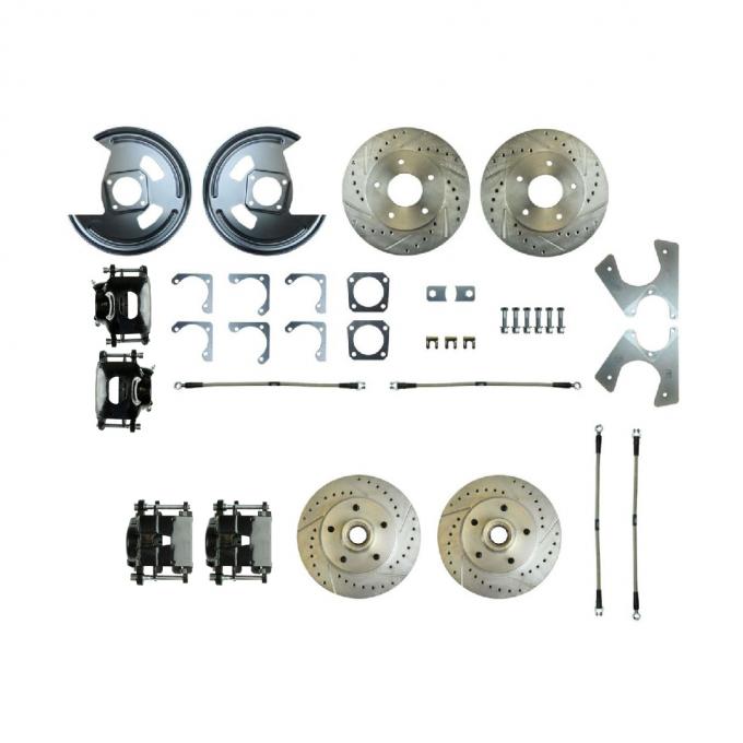 Right Stuff 1979-81 Camaro, 4-Wheel W/Rear +2 Disc Brake Conversion Kit W/Black Calipers F79RDM5S