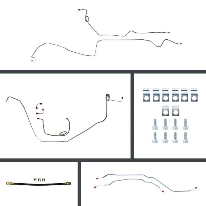 Right Stuff 1969 Chevrolet Camaro, Pre-Bent Manual Front Disc Brake Conversion Line Kit FOM69H2
