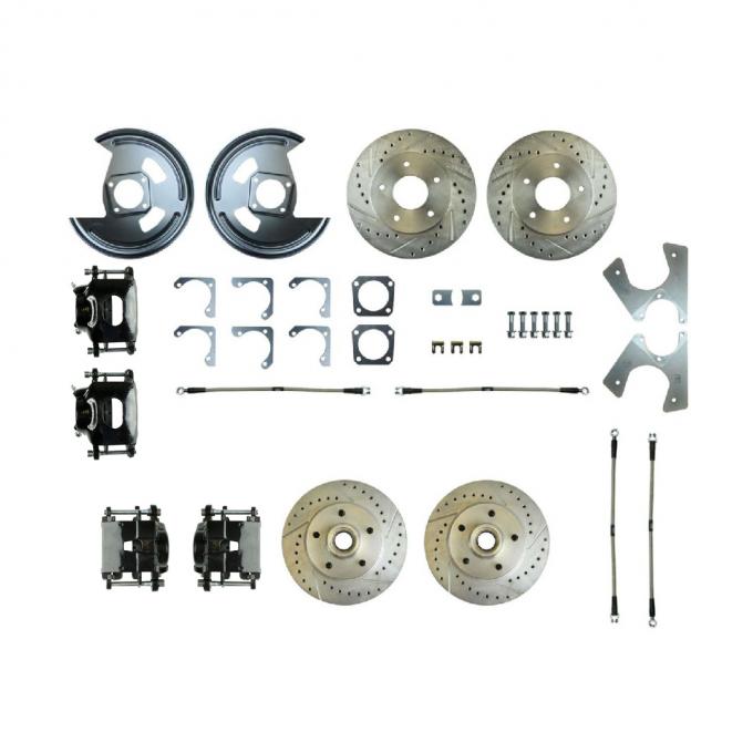 Right Stuff 69-74 GM F/X-Body, 4-Wheel W/Rear +2 Disc Brake Conversion Kit W/Black Calipers F69RDM5S
