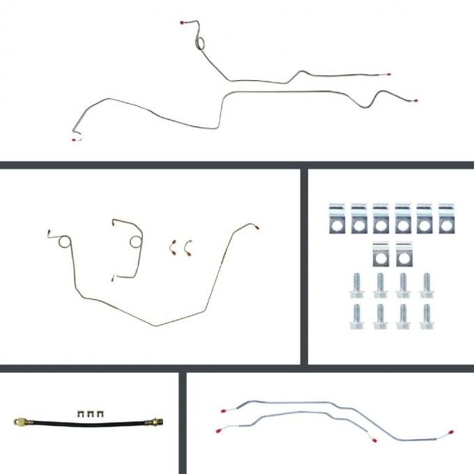 Right Stuff 1969 Chevrolet Camaro, Pre-Bent Power Front Disc Brake Conversion Line Kit FOP69H2