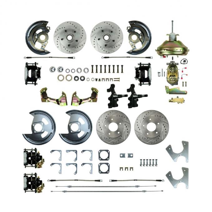Right Stuff 1967-74 GM A/F/X-Body, Staggered, 4- Wheel Power 2" Drop Disc Brake Conversion AFXDC45DS