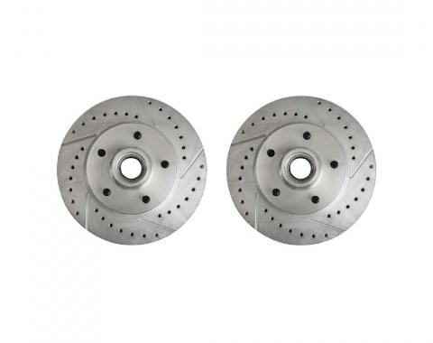Right Stuff 1970-77 GM A/F-Body, Zinc Washed, Drilled & Slotted Front Brake Rotor/Pair BR03ZDC