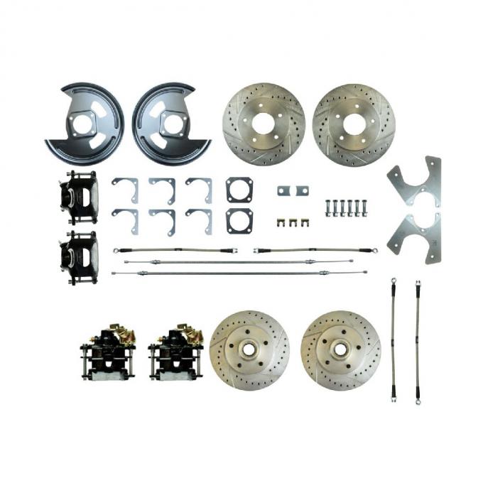 Right Stuff 1970-74 Camaro, 4-Wheel W/Rear +2 Disc Brake Conversion Kit W/Black Calipers F70RD06S