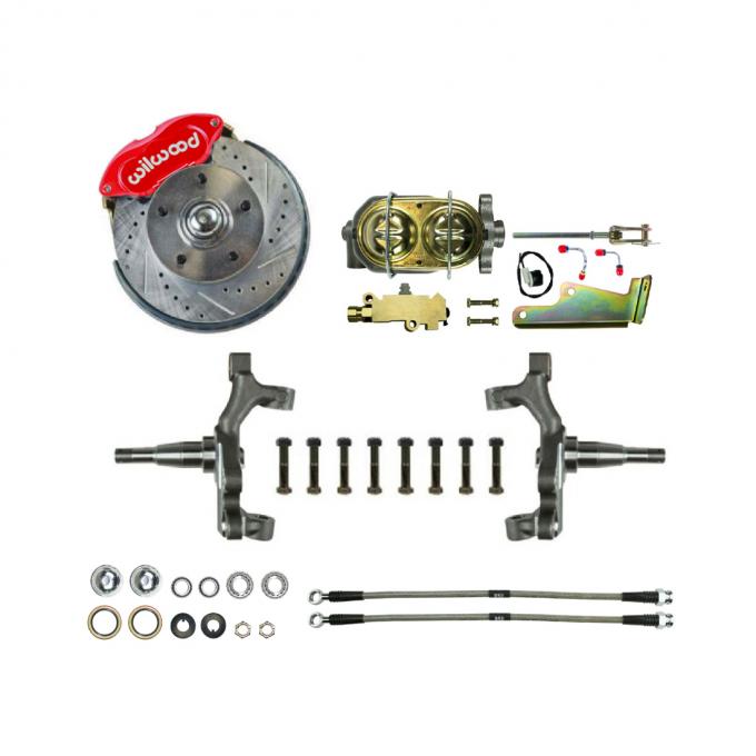 Right Stuff 1964-72 Chevelle/GM A-Body, 2" Drop, Big Brake Front Manual Disc Conversion Kit AFXSD32DZ