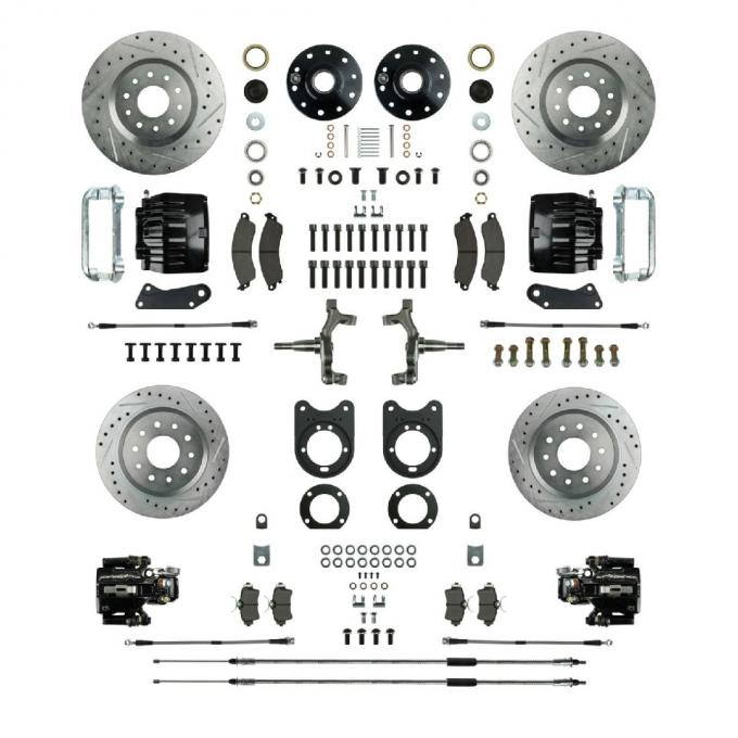 Right Stuff 1964-1974 GM A/F/X-Body, 2" Drop, 'At The Wheel' 4-Wheel Big Brake Upgrade Kit AFXWK51DS